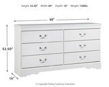 Anarasia White Queen Sleigh Bedroom Set with Dresser (Online Special Price) - Ornate Home