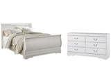 Anarasia White Queen Sleigh Bedroom Set with Dresser - Ornate Home