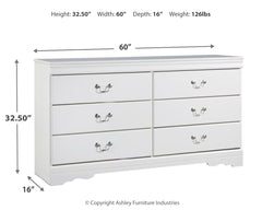 Anarasia White Queen Sleigh Bedroom Set with Dresser - Ornate Home