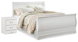 Anarasia White Queen Sleigh Bedroom Set with Nightstand (Online Special Price) - Ornate Home
