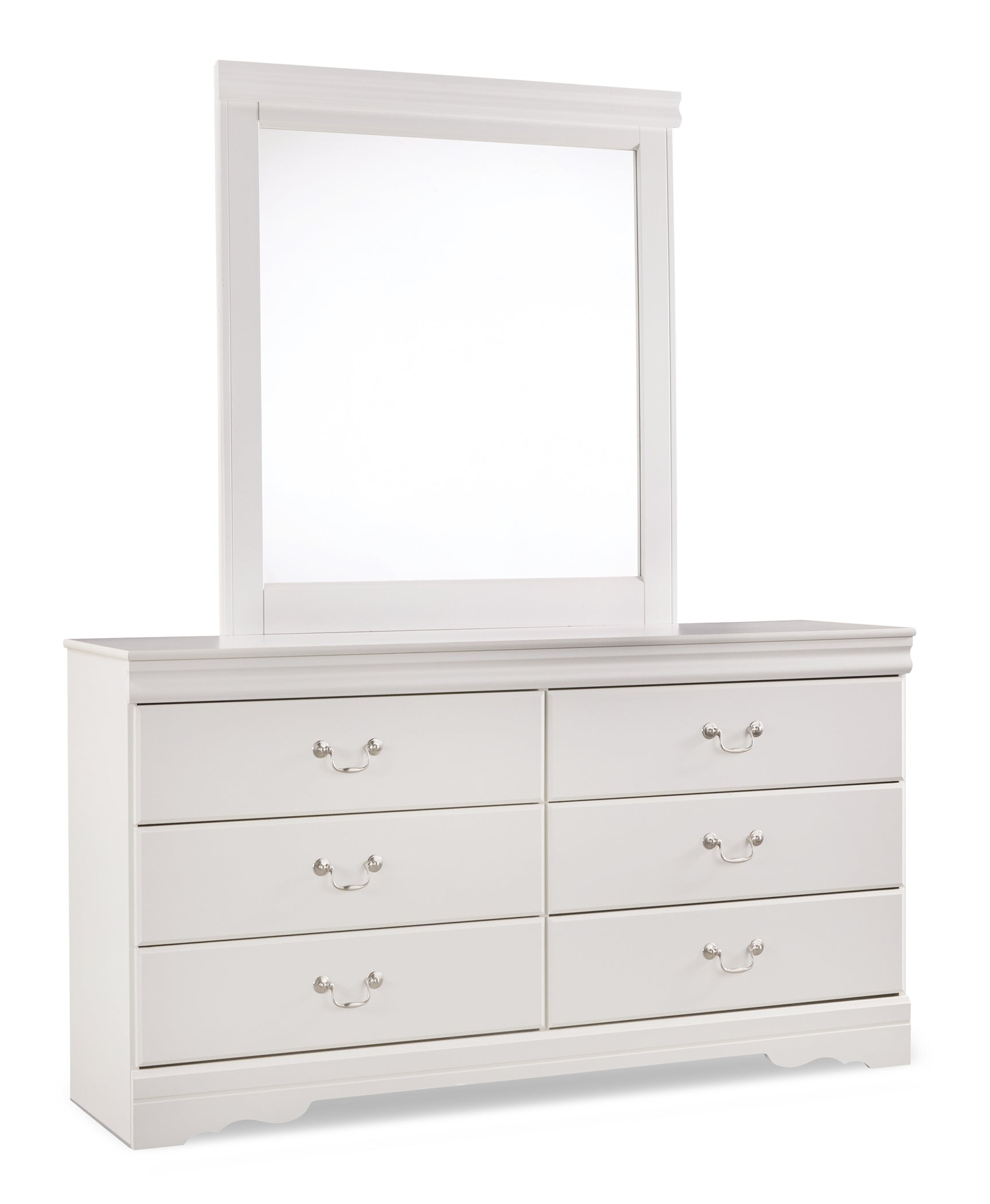 Anarasia White Queen Sleigh Headboard, Dresser and Mirror (Online Special Price) - Ornate Home