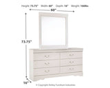 Anarasia White Queen Sleigh Headboard, Dresser and Mirror (Online Special Price) - Ornate Home