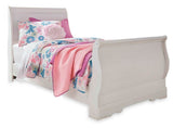 Anarasia White Twin Sleigh Bed, Chest and Nightstand - Ornate Home