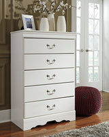 Anarasia White Twin Sleigh Bed & Dresser & Mirror & Chest (Online Special Price) - Ornate Home