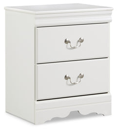 Anarasia White Twin Sleigh Bed w/Nightstand - Ornate Home