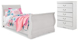 Anarasia White Twin Sleigh Bedroom Set with Chest (Online Special Price) - Ornate Home
