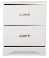 Anarasia White Twin Sleigh Bedroom Set with Dresser, Mirror and Nightstand (Online Special Price) - Ornate Home
