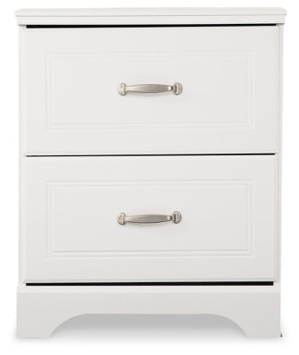 Anarasia White Twin Sleigh Bedroom Set with Dresser, Mirror and Nightstand (Online Special Price) - Ornate Home