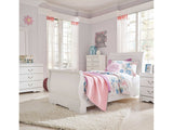 Anarasia White Twin Sleigh Youth Bed (Online Special Price) - Ornate Home