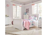 Anarasia White Twin Sleigh Youth Bed - Ornate Home