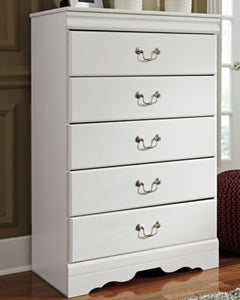 Anarasia White Twin Sleigh Youth Bedroom Set w/Chest - Ornate Home