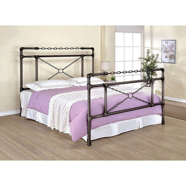Anastasia Brushed Silver Cal.King Bed - Ornate Home