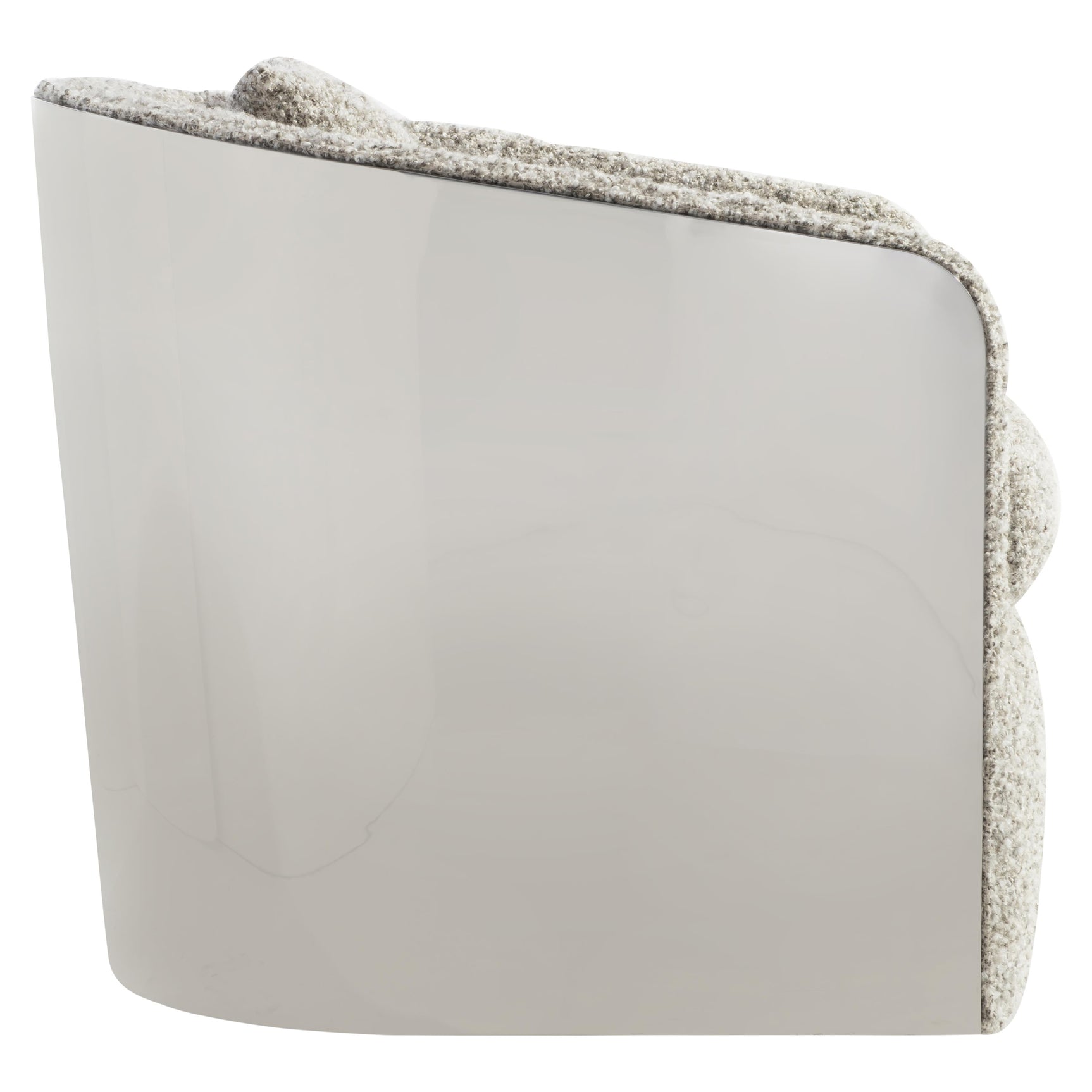 Anastasia Grey/Polished Stainless Steel Fabric Swivel Chair - Ornate Home