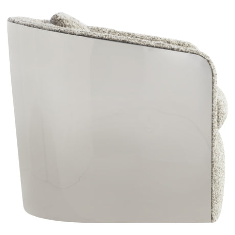 Anastasia Grey/Polished Stainless Steel Fabric Swivel Chair - Ornate Home