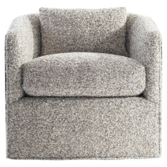 Anastasia Grey/Polished Stainless Steel Fabric Swivel Chair - Ornate Home