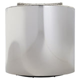 Anastasia Grey/Polished Stainless Steel Fabric Swivel Chair - Ornate Home