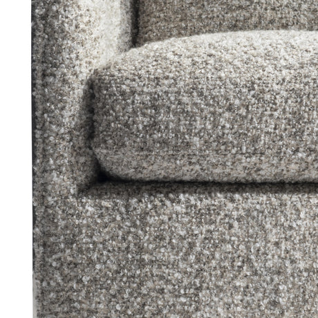 Anastasia Grey/Polished Stainless Steel Fabric Swivel Chair - Ornate Home