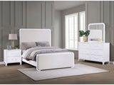 Anastasia Pearl White  4-piece California King Bedroom Set - Ornate Home