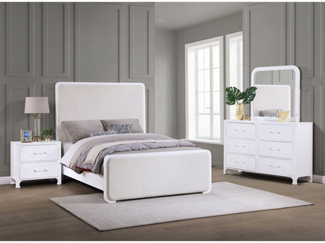 Anastasia Pearl White  4-piece Queen Bedroom Set - Ornate Home