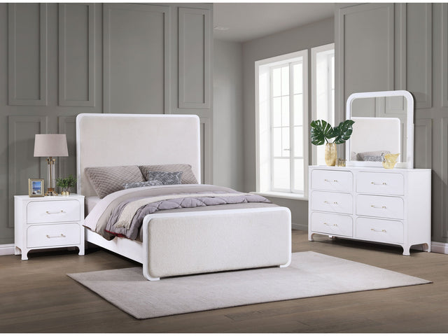 Anastasia Pearl White  4-piece Queen Bedroom Set - Ornate Home
