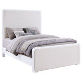 Anastasia Pearl White Eastern King Upholstered Panel Bed - Ornate Home