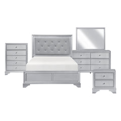 Anatole Silver 5pc Bedroom Set - Ornate Home