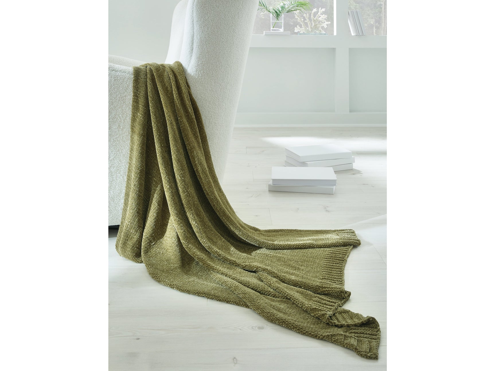 Anawood Olive Green Throw (Set of 3) (Online Special Price) - Ornate Home