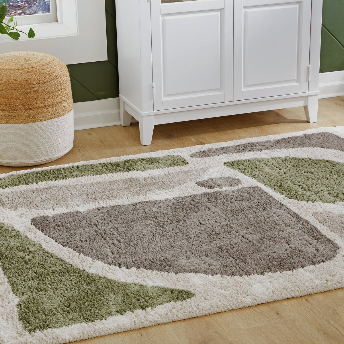 Anburgh Rug Ashley Furniture Anburgh Green/Gray/Ivory Medium Rug (Online Special ...