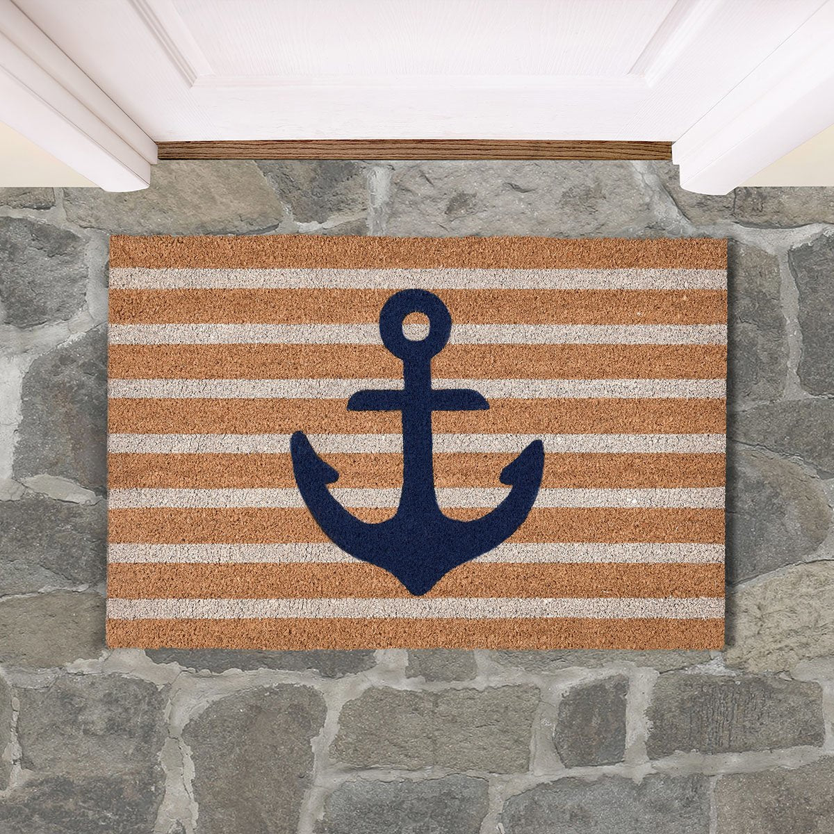Anchors Away Navy/Natural 24"x36" Doormat