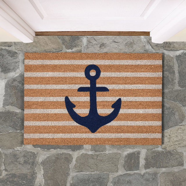 Anchors Away Navy/Natural 24"x36" Doormat