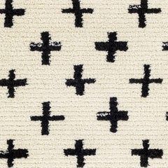 Anda Black on White Moroccan Plush Rug - Clearance - Ornate Home