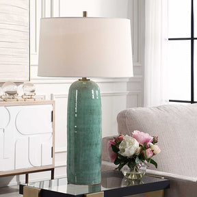 Andale Crackled Teal Table Lamp - Ornate Home