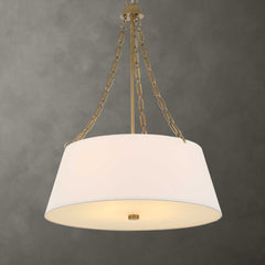 Andalucia Gold/White 4 Light Drum Pendant - Ornate Home