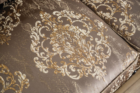 Andalusia Light Brown / Dark Cherry Loveseat - Ornate Home