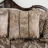 Andalusia Light Brown / Dark Cherry Loveseat - Ornate Home