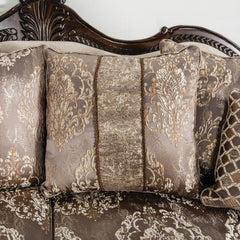 Andalusia Light Brown / Dark Cherry Loveseat - Ornate Home