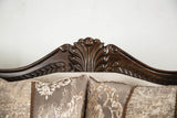 Andalusia Light Brown / Dark Cherry Loveseat - Ornate Home