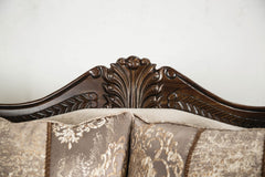 Andalusia Light Brown / Dark Cherry Loveseat - Ornate Home