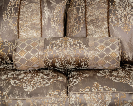 Andalusia Light Brown / Dark Cherry Sofa - Ornate Home