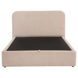 Anders Beige Upholstered Full Storage Lift Platform Bed - Ornate Home