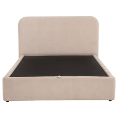 Anders Beige Upholstered Full Storage Lift Platform Bed - Ornate Home
