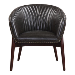 Anders Black/Woodtone Chenille Accent Chair - Ornate Home