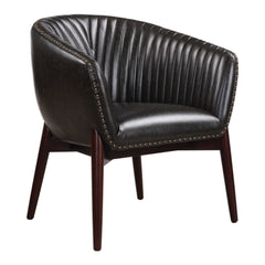 Anders Black/Woodtone Chenille Accent Chair - Ornate Home