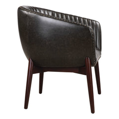 Anders Black/Woodtone Chenille Accent Chair - Ornate Home