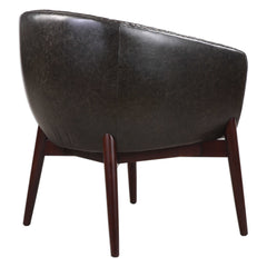 Anders Black/Woodtone Chenille Accent Chair - Ornate Home