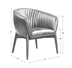 Anders Black/Woodtone Chenille Accent Chair - Ornate Home