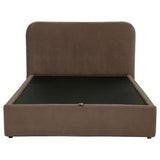 Anders Chocolate Upholstered Full Storage Lift Platform Bed - Ornate Home