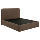 Anders Chocolate Upholstered Queen Storage Lift Platform Bed - Ornate Home