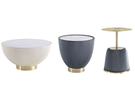 Anderson Coffee Table, End Table 1.0 and End Table 2.0 in Cream and Grey (set of 3) - Ornate Home