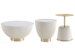 Anderson Coffee Table, End Table 1.0 and End Table 2.0 in Cream (set of 3) - Ornate Home